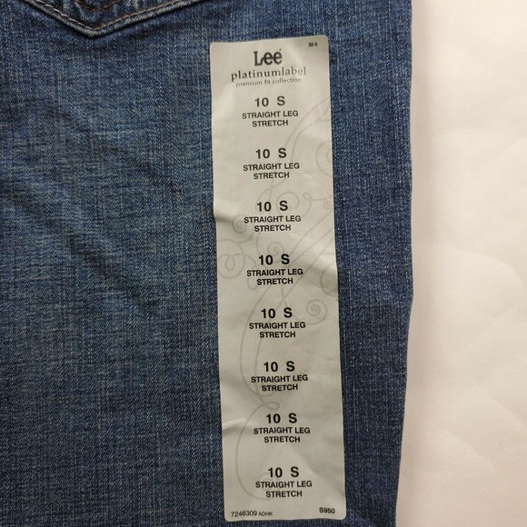 CC - Lee Womens Jeans 10S Short Straight Leg Dark Wash Classic Comfort NWT - Picture 3 of 7